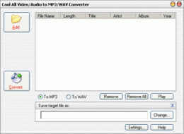 Download Cool All Video/Audio to MP3/WAV Converter 2.5