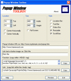 Download Popup Window Toolbox 1.0.0