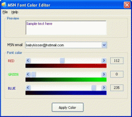 Download MSN Font Color Editor 1.95