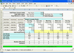 Download Shift Scheduler Continuous Excel 12