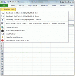 Download Excel Random Sort Order of Cells, Rows &amp; Columns Software