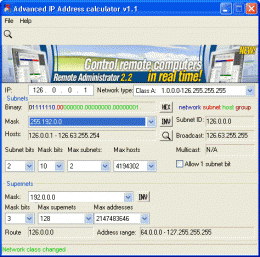Download Advanced IP Address Calculator 1.1