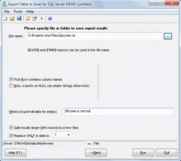 Download Export Table to Excel for Oracle 1.04.10