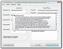 Download Keyword Maker to create keyword phrases 2.0