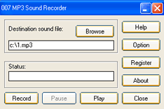 Download 007 MP3 Sound Recorder 1.1