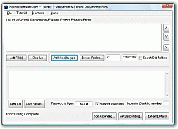 Download MS Word Extract E-Mail Addresses from Multiple Files and Documents Software