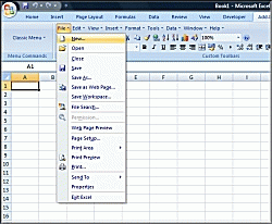 Download Excel 2007 Ribbon to old Excel 2003 Classic Menu Toolbar