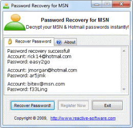 Download Password Recovery for MSN 1.08.01.09