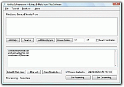 Download E-Mail Extraction software to get e-mail addresses from text files and HTML files 9.0