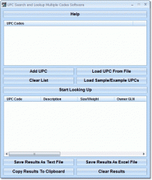 Download UPC Search and Lookup Multiple Codes Software