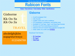 Download Gisborne Font OpenType 2.00