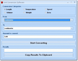 Download Convert Length, Temperature, Speed, Volume, Weight and Area Software