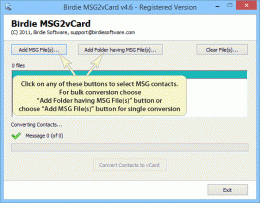 Download Convert Outlook MSG to VCF
