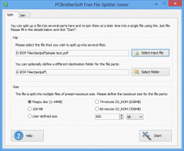 Download PCBrotherSoft Free File Splitter Joiner