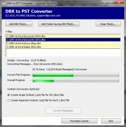 Download Convert Outlook Express DBX files to PST 7.4