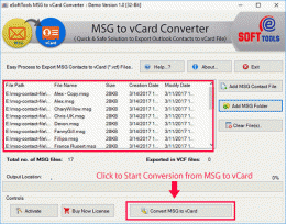 Download Export MSG to vCard 1.0
