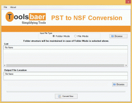 Download ToolsBaer PST to NSF Conversion