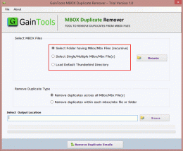 Download GainTools MBOX Duplicate Remover