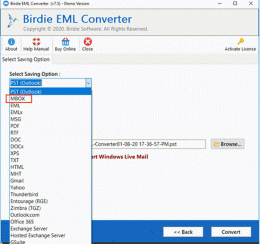 Download EML files to MBOX 7.5