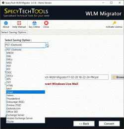 Download Windows Live Mail to Outlook Migrator