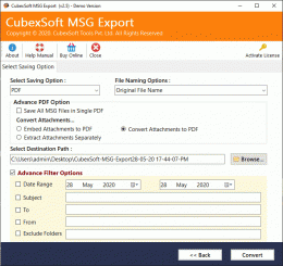 Download Import Outlook Messages to PDF File