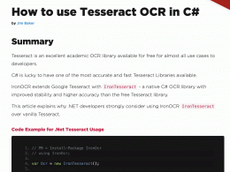 Download How to use Tesseract OCR in C#